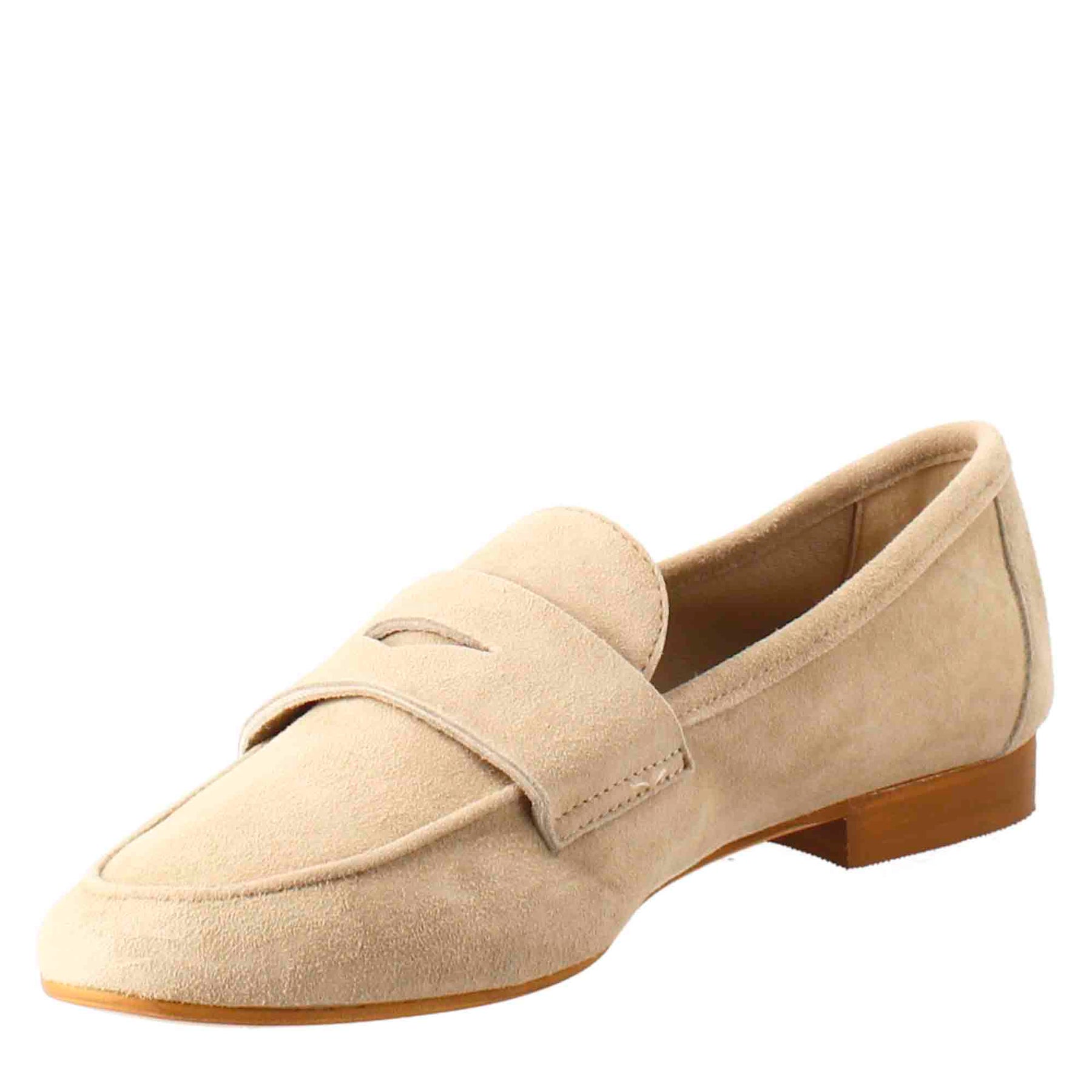 Taupe Suede Leather Women's Moccasin