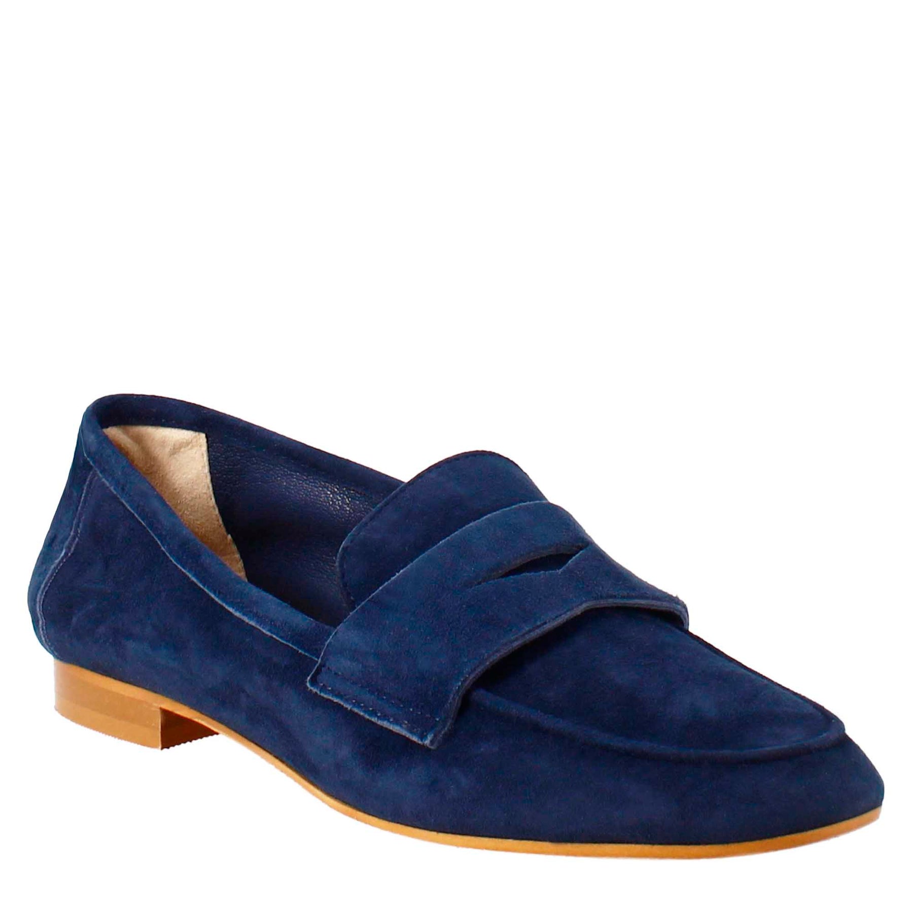 Dark Blue Suede Women's Moccasin