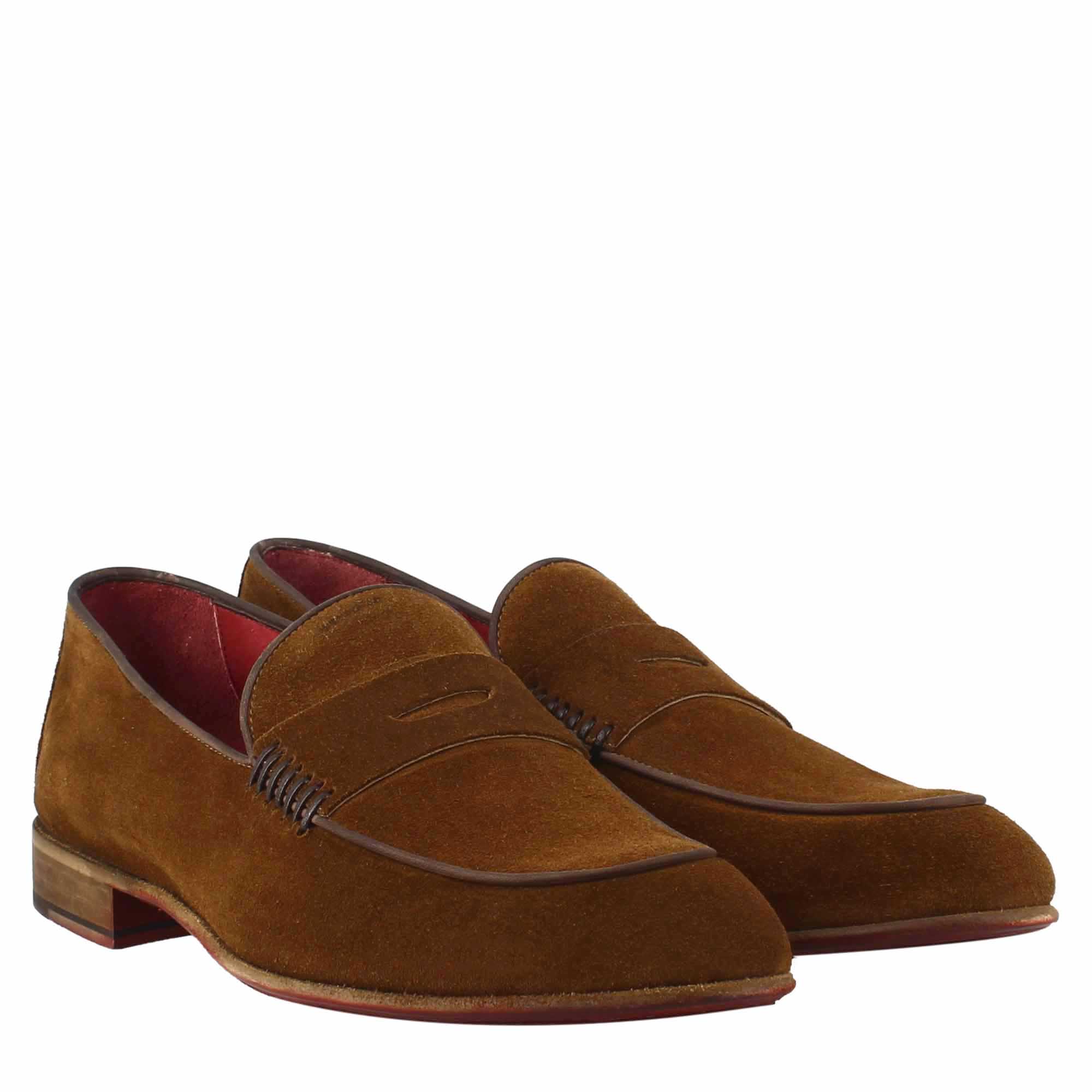 Brown Moccasin in Suede