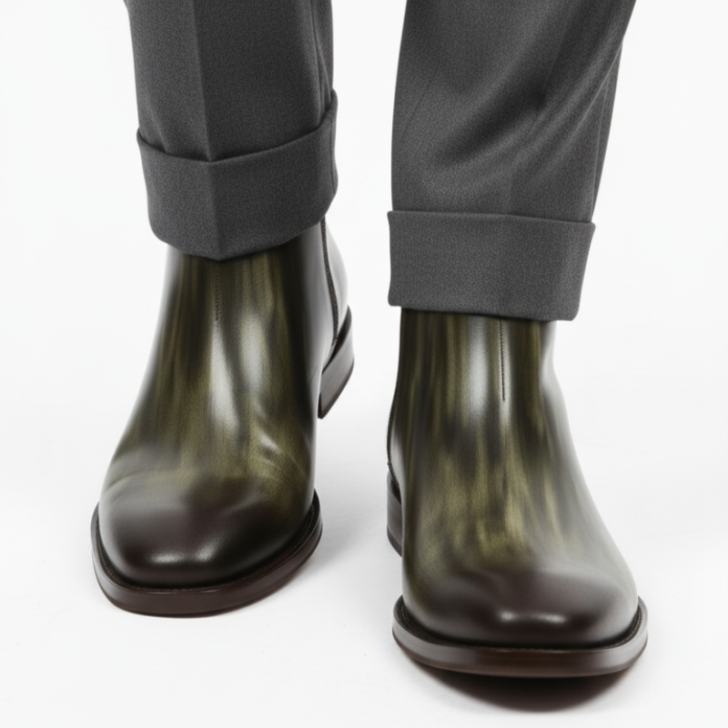 Italian Luxury Gradient Leather Chelsea Boots