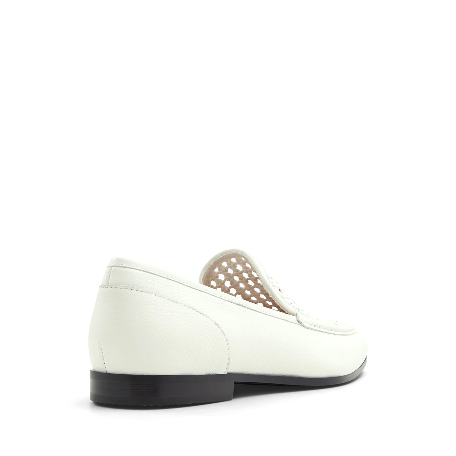 White Leather Top Braided Loafers