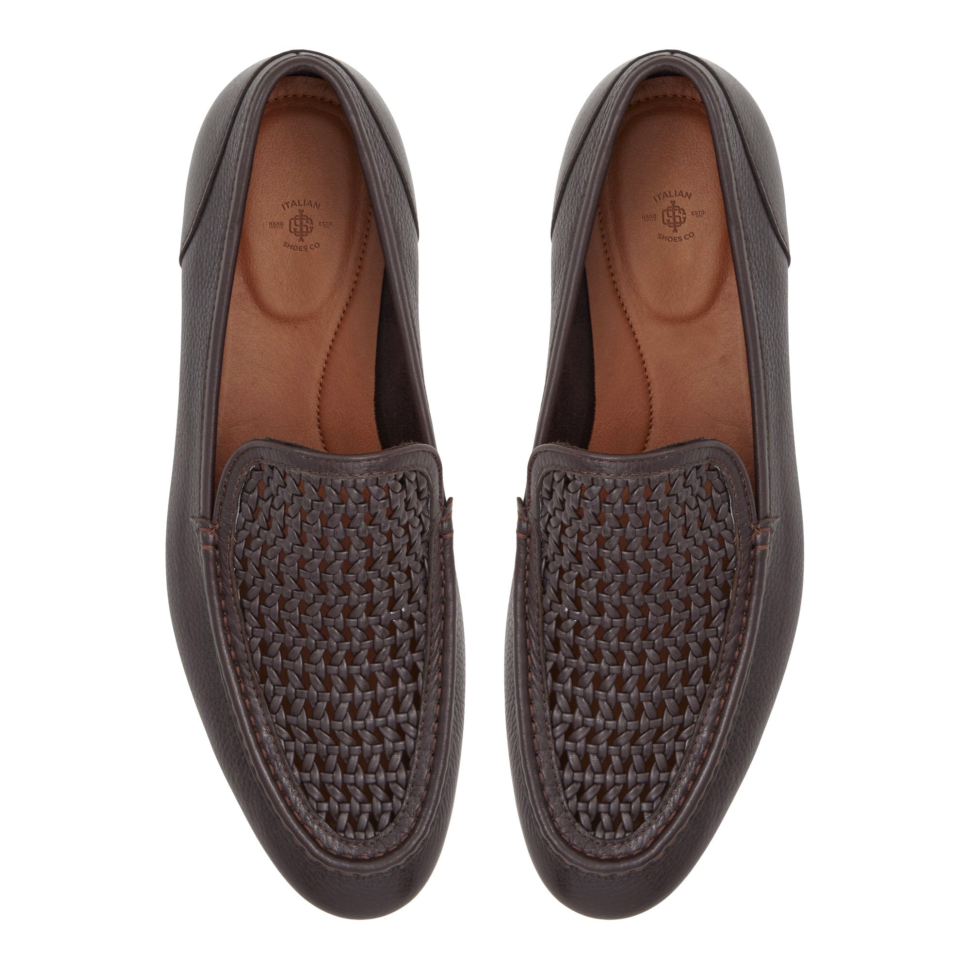 Brown Leather Top Braided Loafers