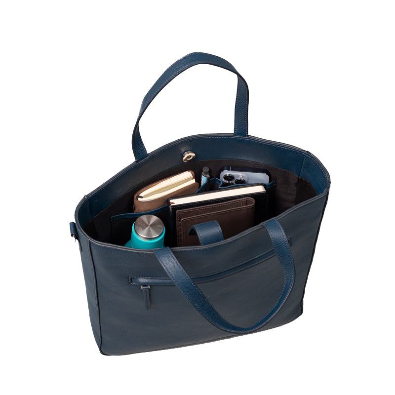 The Poet Leather Tote Black Bag