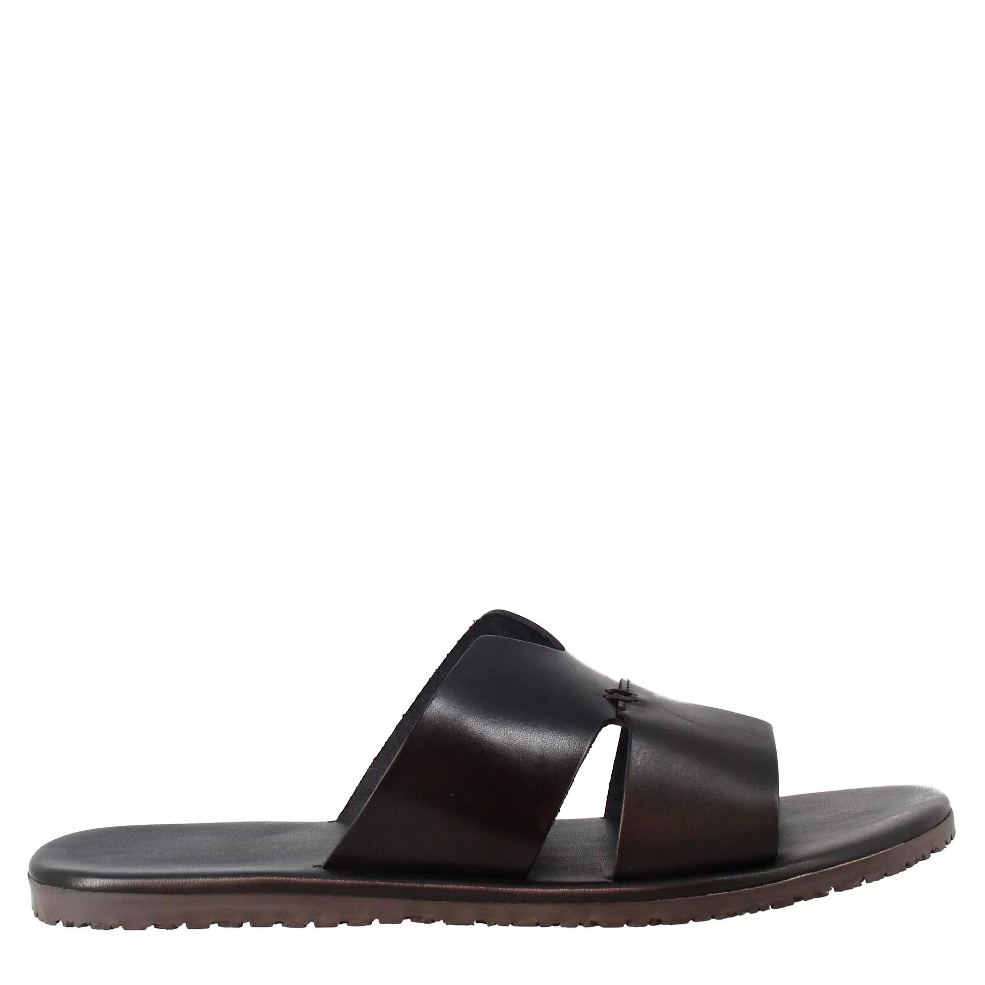 Black Leather Slip on