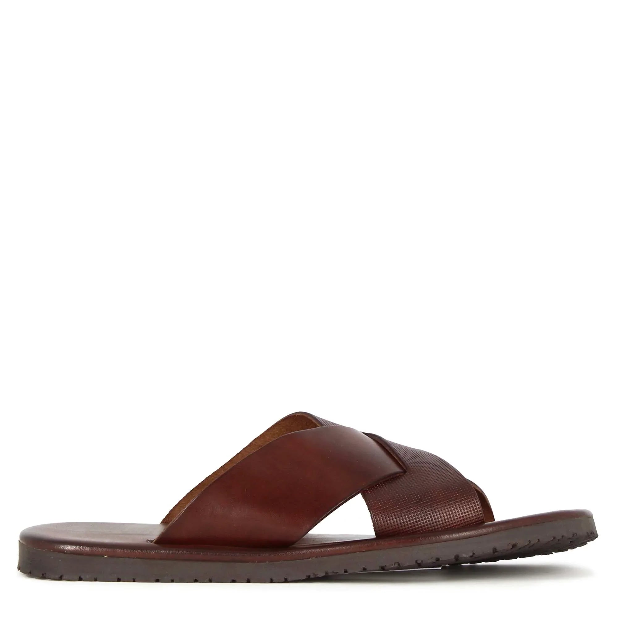Leather Men's Cross-Banded Slip on