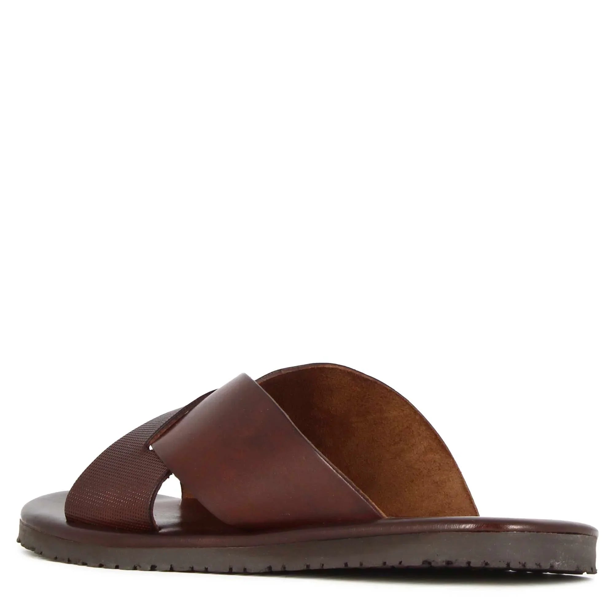 Leather Men's Cross-Banded Slip on