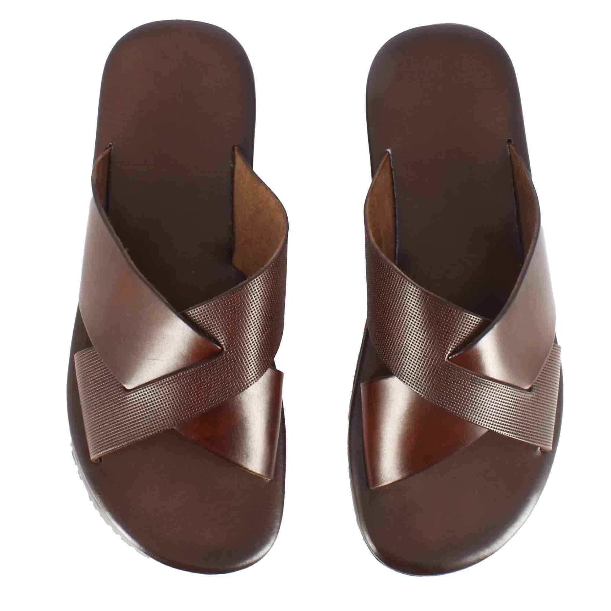 Leather Men's Cross-Banded Slip on