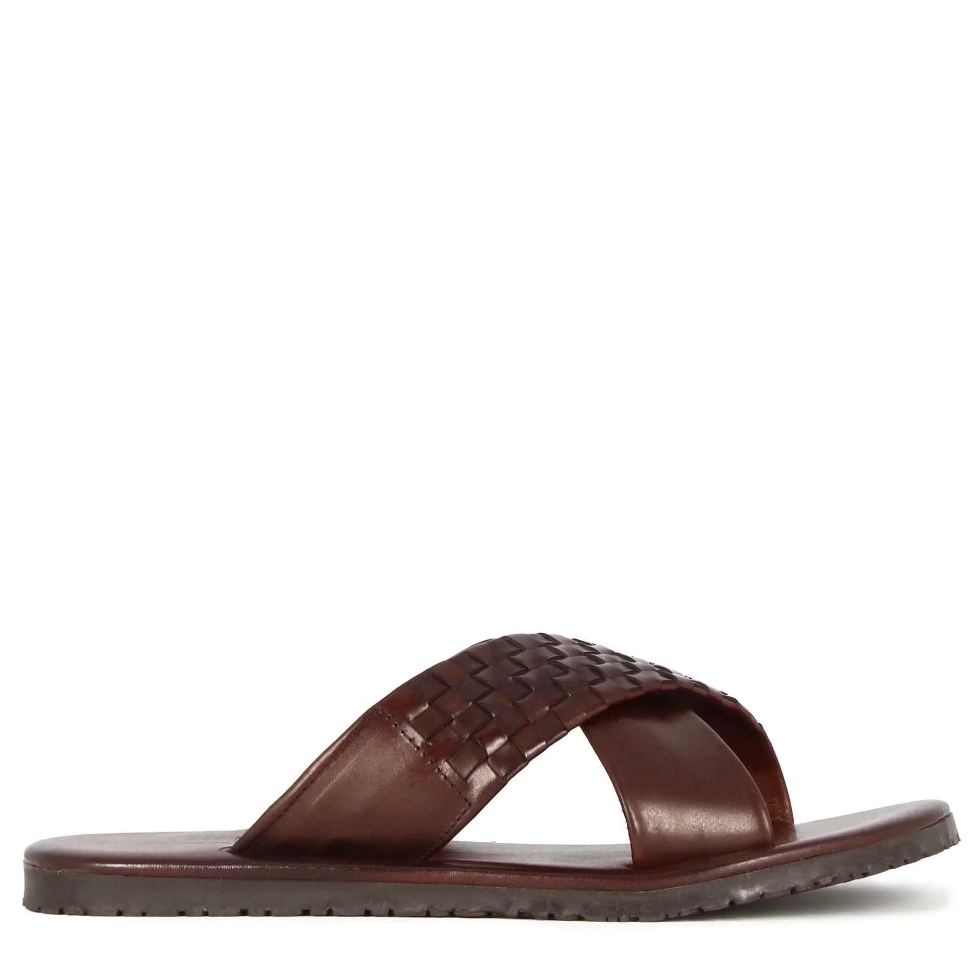 Handmade leather slip on