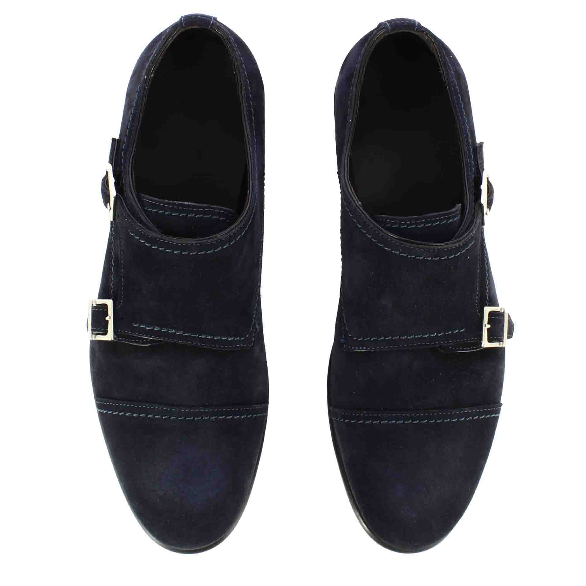Suede Double Monk Strap Shoes
