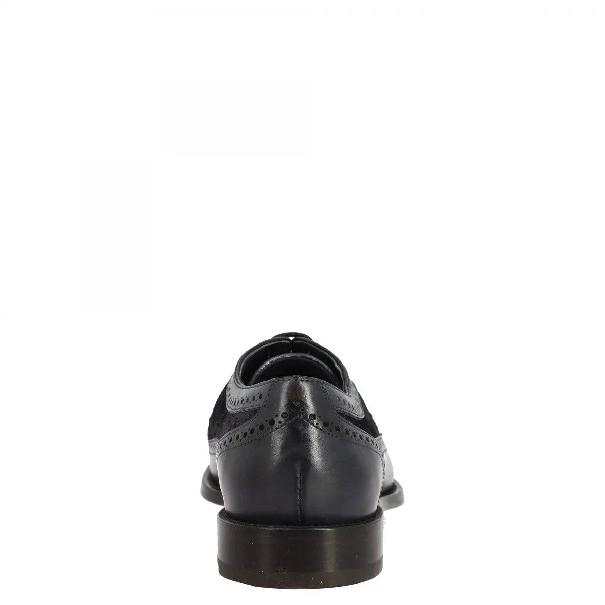 Blue calf and suede half brogues shoes