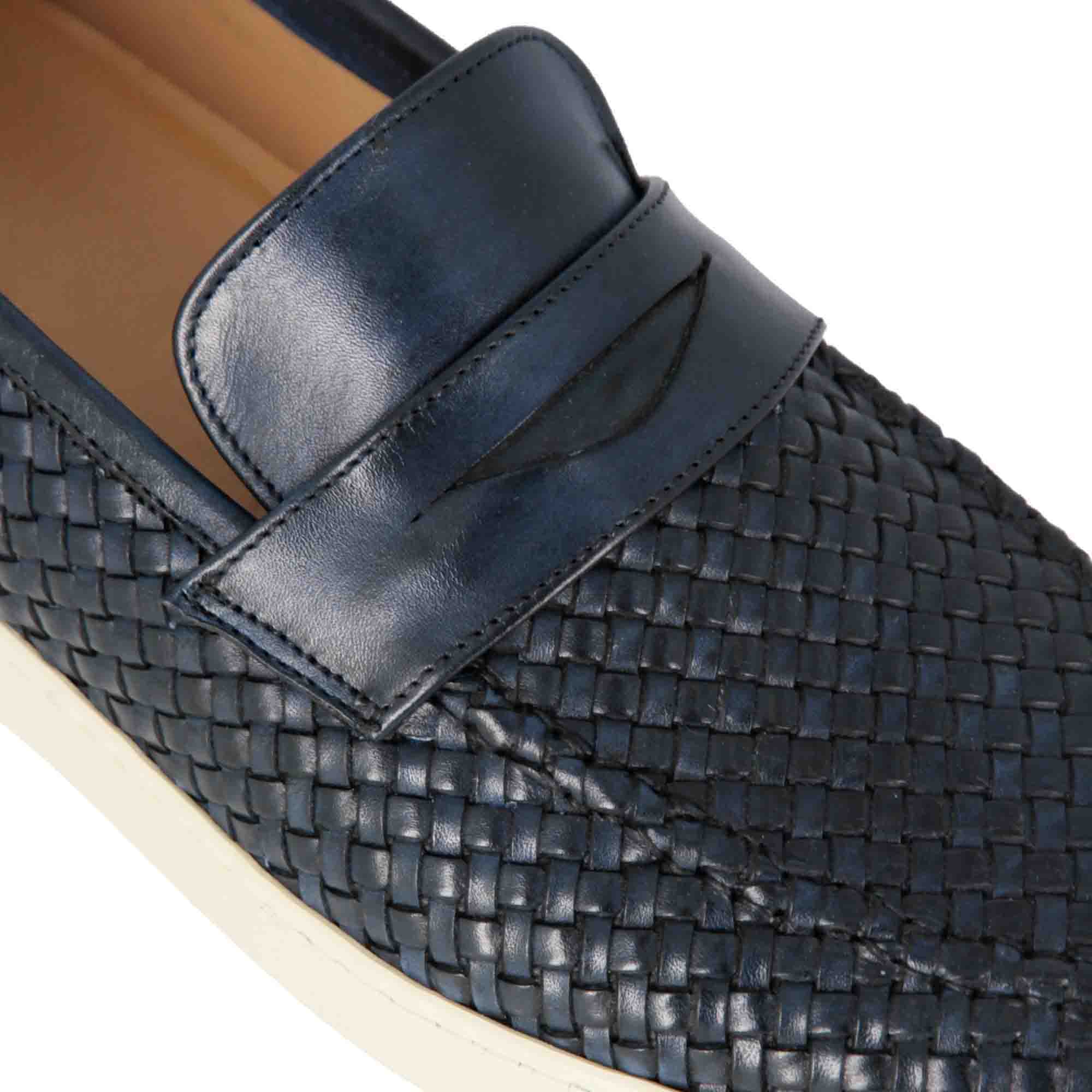 Men's Sneaker In Woven Leather
