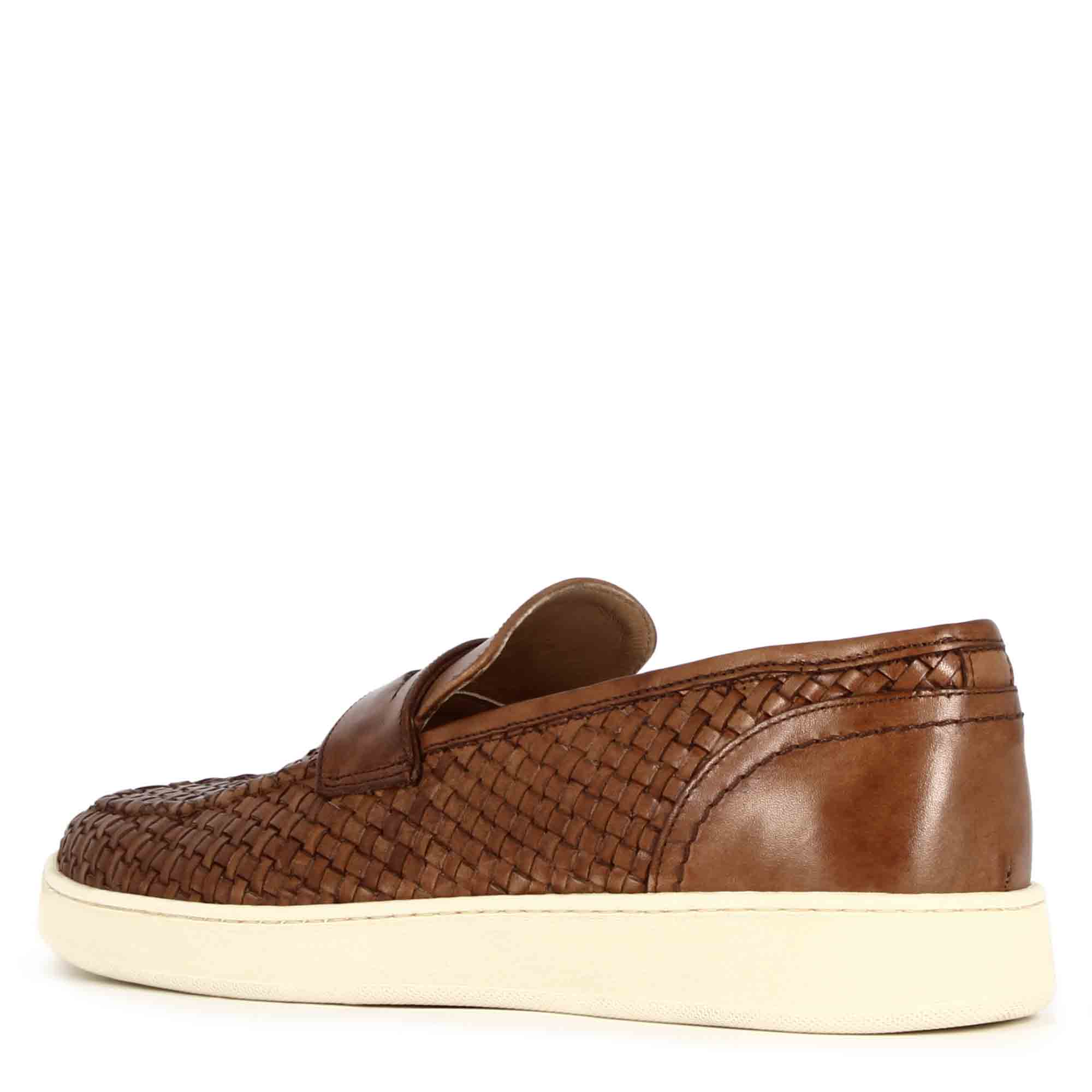 Men's Sneaker Made Of Woven Leather Color