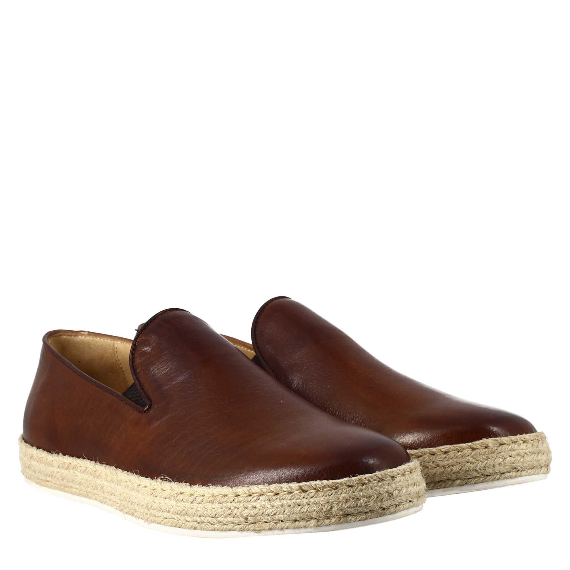 Brandy Brown Sneaker in Smooth Leather