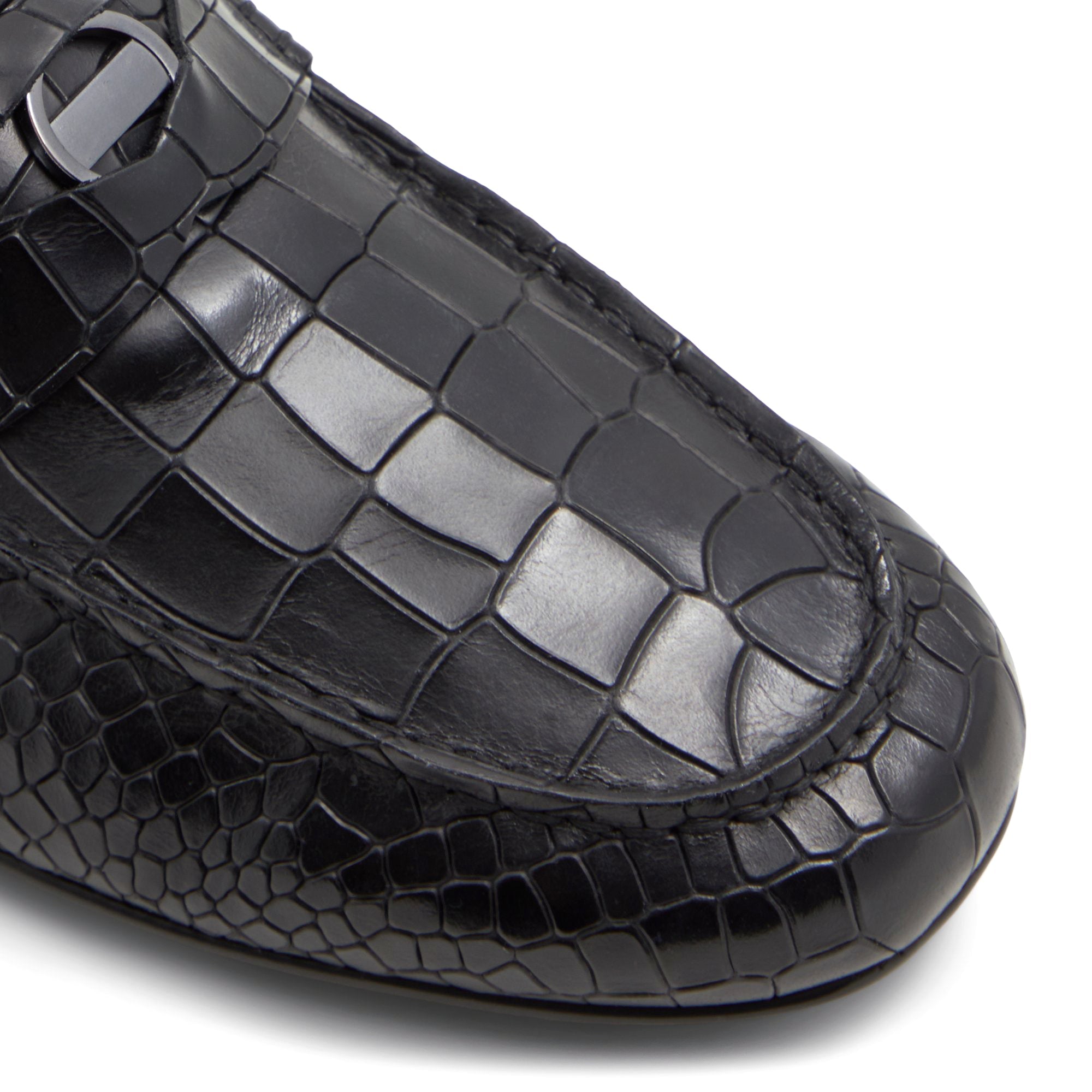 Croco X Pythan Textured Leather Loafers