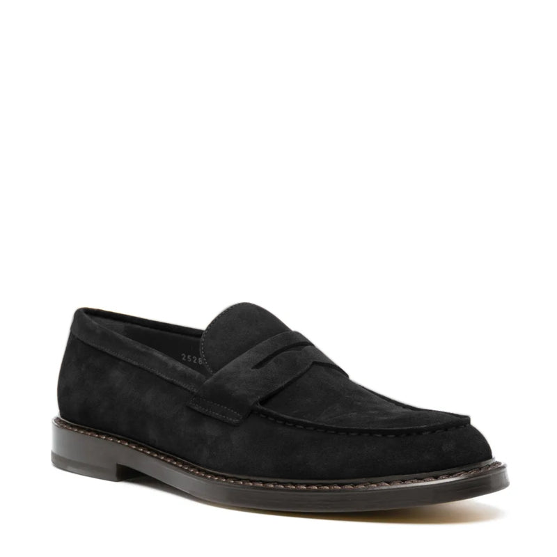 Classic Suede Leather Black Loafer For Men hover image