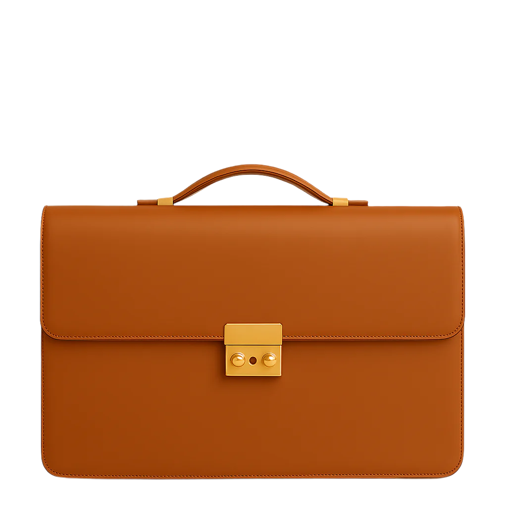Men's Double Compartment Classy Brown  Briefcase