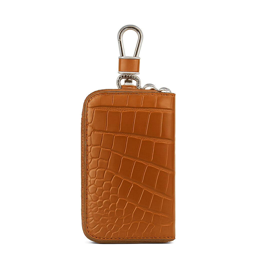Croco Mini Zipper Key Case Wallet