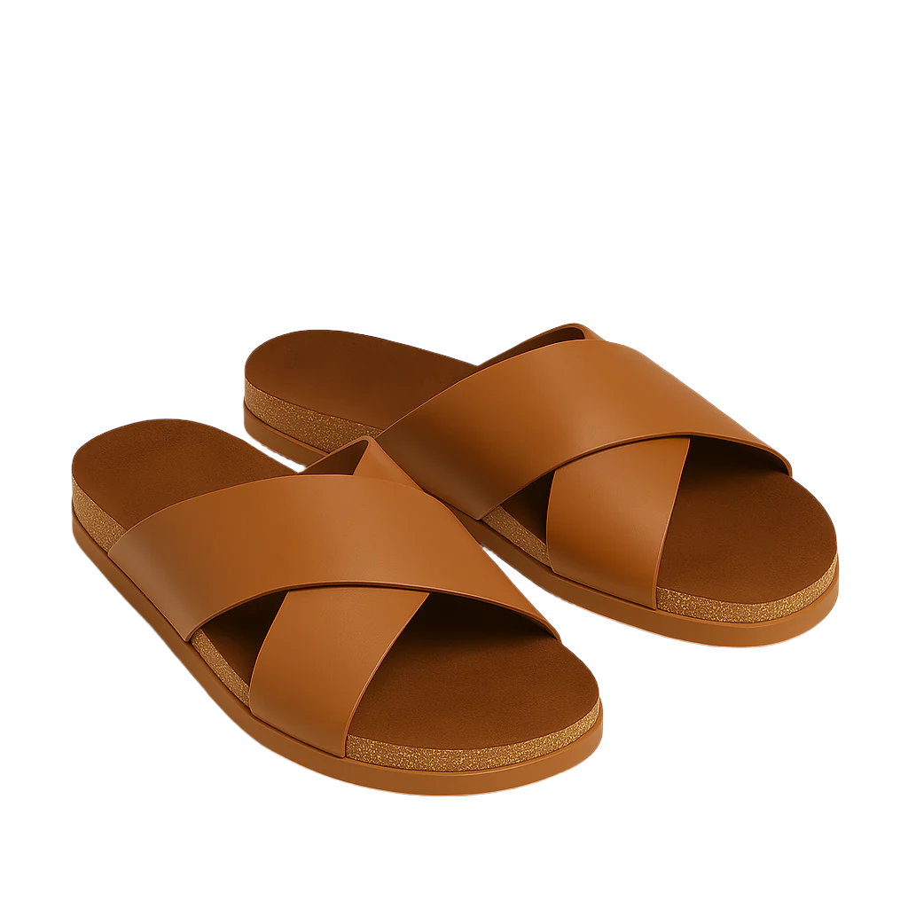 Pure Elegance Grey Leather Slipper