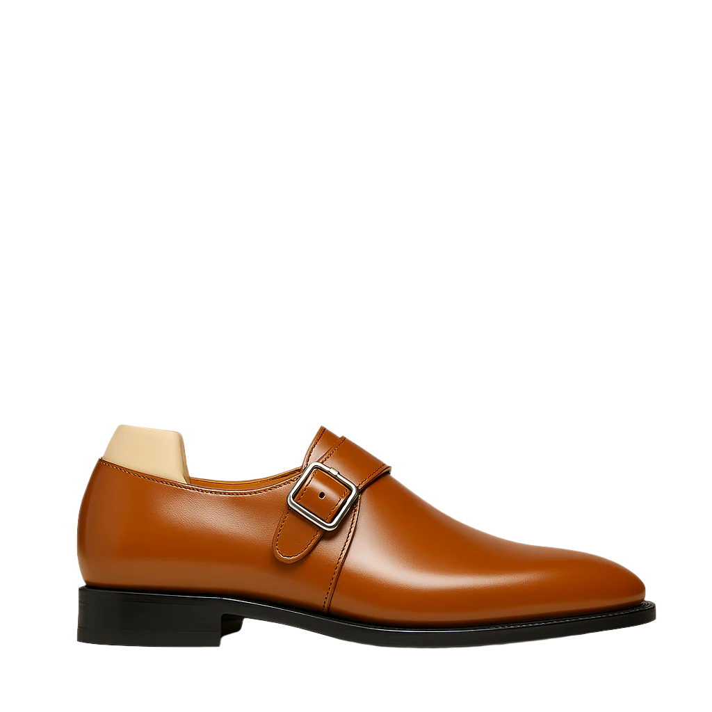 Classic Tan Monk Strap Leather Shoe