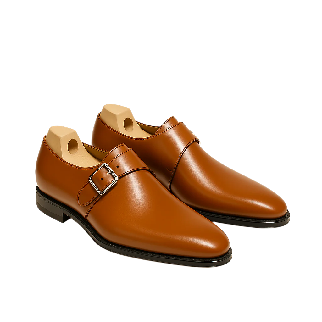 Classic Tan Monk Strap Leather Shoe