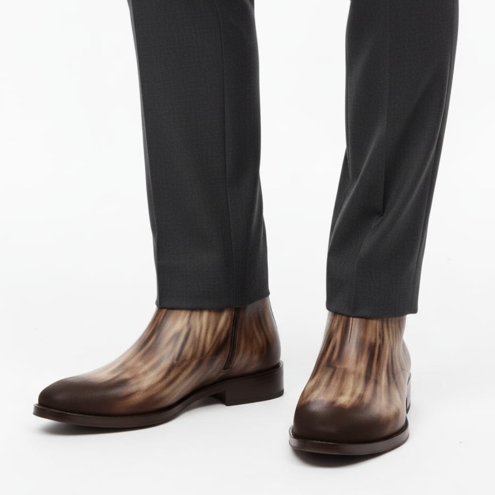 Italian Luxury Gradient Leather Chelsea Boots