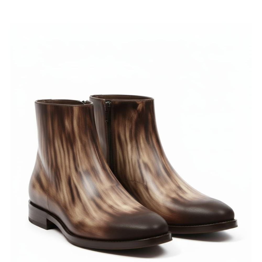 Italian Luxury Gradient Leather Chelsea Boots