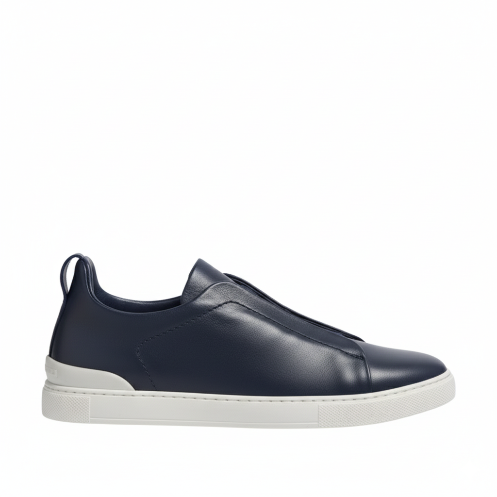 Luxury Edition Triple Stitch Leather Burgundy Sneaker for Men s