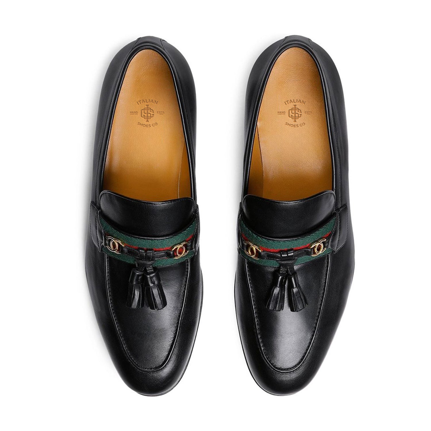 Leather Web Detailed Loafers